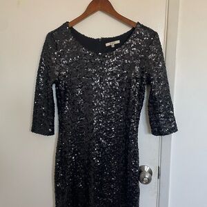 Elegant Black Sequin Dress